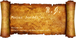 Maisz Jordán névjegykártya